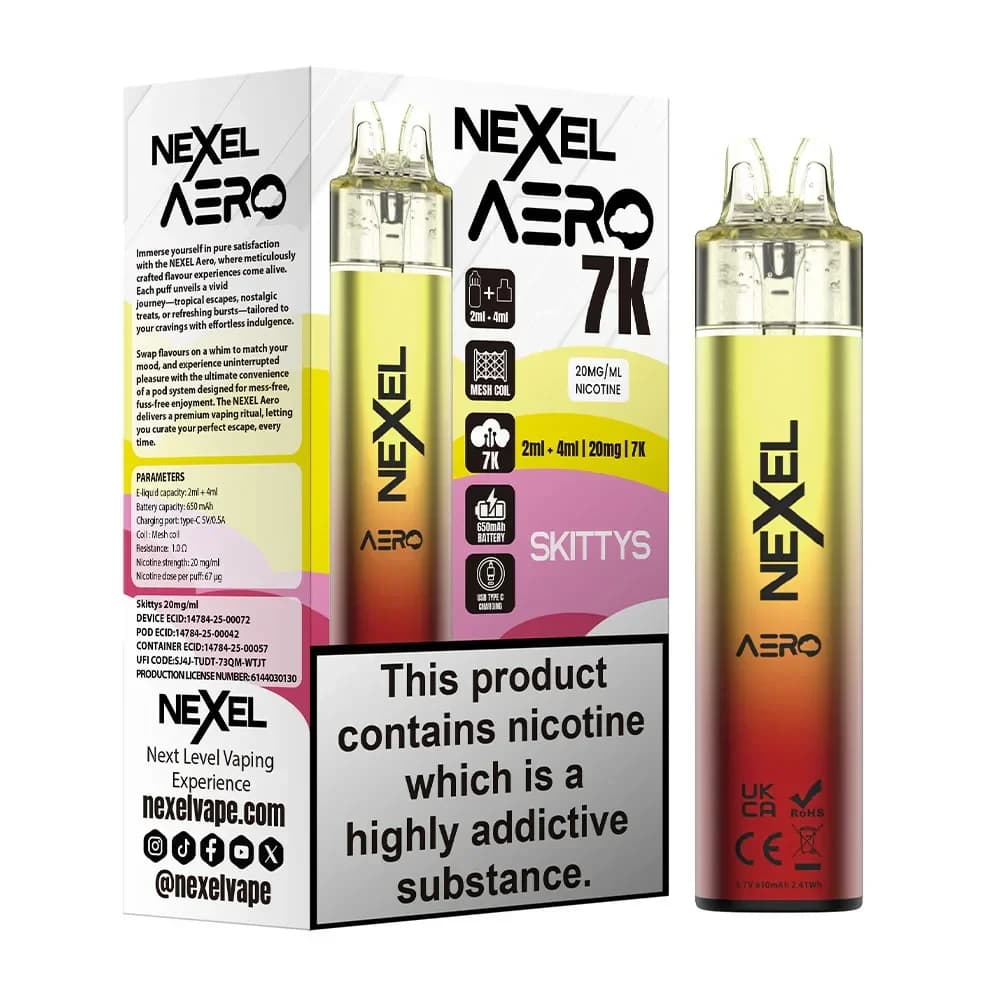 Nexel Aero 7k Prefilled Vape Kit Box of 5