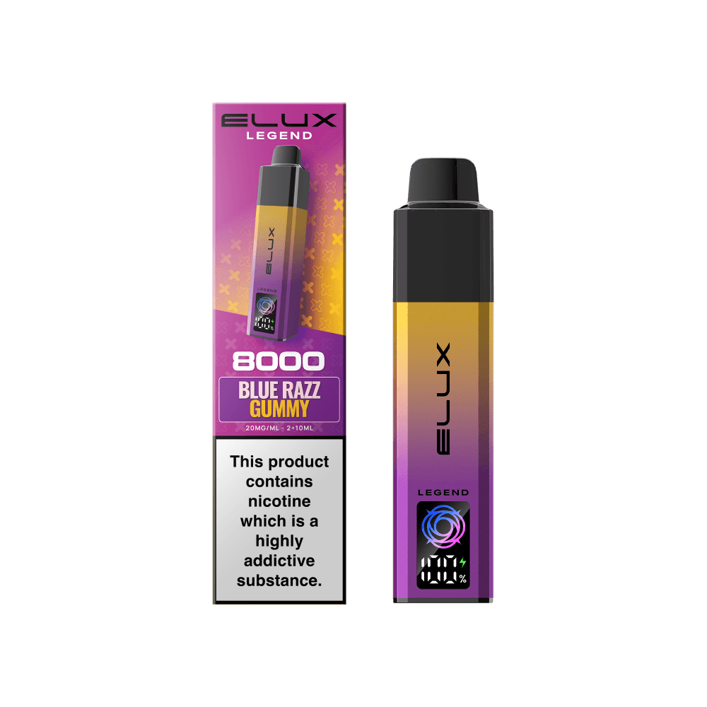  Blue Razz Gummy (Pre-Order) Elux Legend 8000 Pod Vape Kit Box of 5